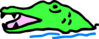 Alligator Rising From The Water Clip Art